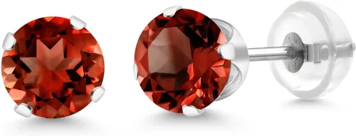 Miniatura 115 de Gem Stone King Aretes solitarios con piedra natal de oro de 14 quilates Redondos de 0.236 in Aretes de oro para mujeres y hombres