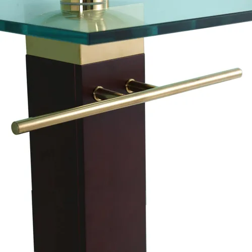 Miniatura 8 de Renovators Supply Manufacturing Bohemia Combo de Lavabo de Pedestal de Vidrio Moderno Encimera de Vidrio Templado Cristalino Transparente Tocador