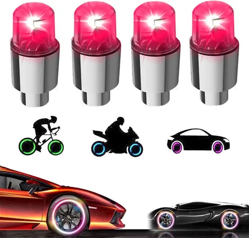 Miniatura 8 de 20 Pack de tapas de válvula de luz LED para neumáticos de coche, ruedas y conjuntos, luces de neumáticos de bicicleta, motocicleta, luz de válvula