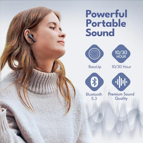 Miniatura 7 de Auriculares inalámbricos verdaderos Groovz con estuche de carga - Diseñados y fabricados en Estados Unidos - Auriculares Bluetooth resistentes al