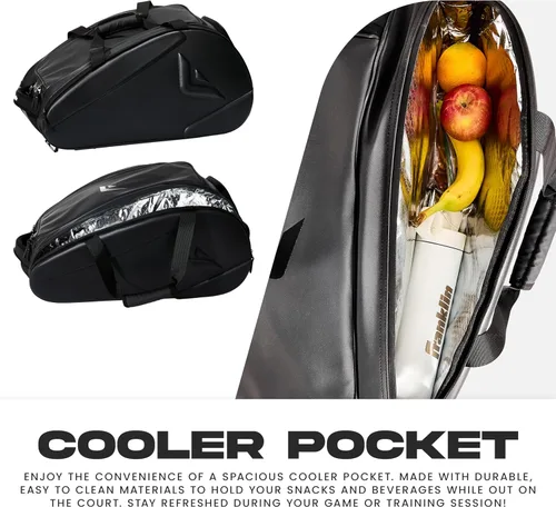 Miniatura 3 de Franklin Sports Pro Series Bag II - Bolsa de lona y mochila - Bolsa profesional de pickleball para remos, pelotas y más accesorios - Bolsillo