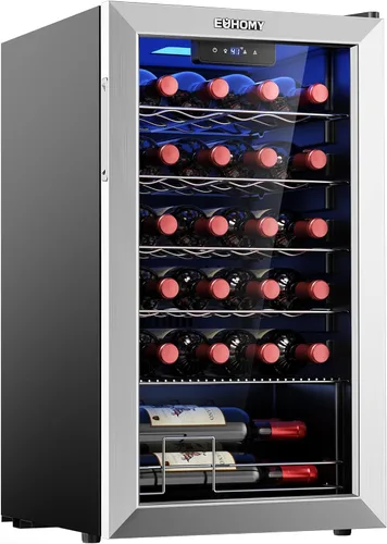 Miniatura 12 de EUHOMY 16 Bottle Wine Cooler Refrigerator, Compressor Wine Fridge with Glass Door, Freestanding Wine Cellar with Digital Temp Control & LED Light