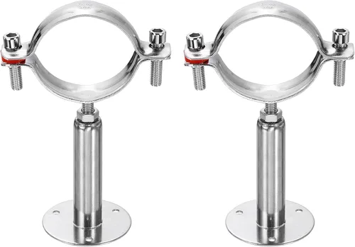 Miniatura 12 de HARFINGTON 2 piezas de montaje en pared de montaje en techo de acero inoxidable 304 abrazadera de soporte de tubo ajustable para tubo OD 1"-1.1