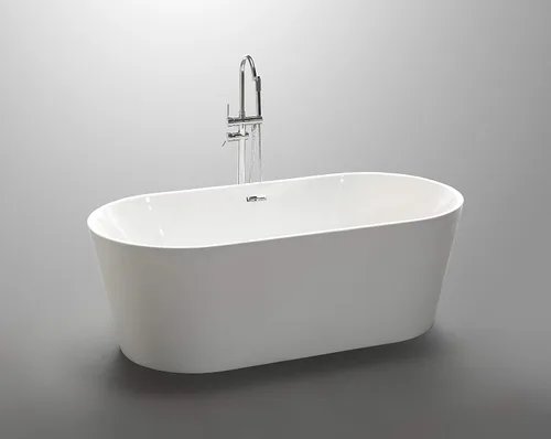 Miniatura 4 de Vanity Art Bañera independiente de acrílico de 67 x 32 pulgadas Moderna bañera independiente con desbordamiento y drenaje emergente, certificado