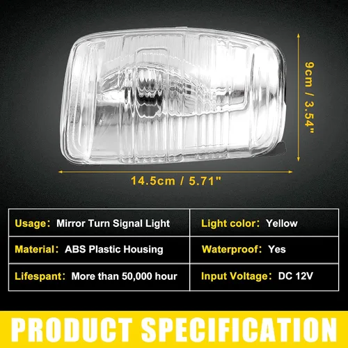 Miniatura 4 de Espejo retrovisor lateral para puerta lateral delantera izquierda Luz intermitente LED No.BK3Z13B375D Indicador intermitente para Ford TRANSIT