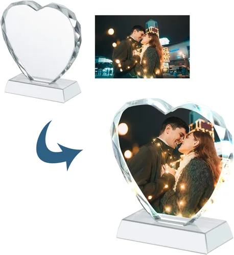 Miniatura 2 de Marco de fotos de cristal personalizado, marco de fotos de cristal personalizado, decoración de escritorio, placa de fotos de vidrio, regalo