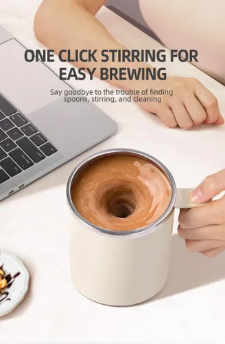Miniatura 5 de Taza de café autoagitable, apta para café, leche, cacao y otras bebidas, botella aislada (temperatura negra, 12 onzas)
