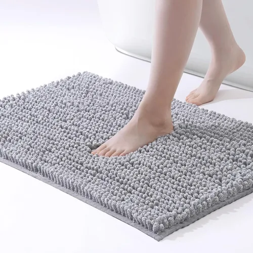 Miniatura 17 de FRESHMINT - Alfombras de baño de chenilla, 32"x20", alfombra antideslizante para el piso del baño y la bañera, alfombra de ducha suave y lavable