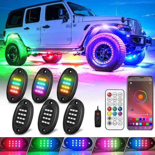 Miniatura 8 de 1Pod RGB Dream Color Rock Light Usado para Reemplazar La Luz Dañada, Compatibilidad para 4pods, 6pods, 8pods, 10pods, 12pods RGB+IC LED Dream