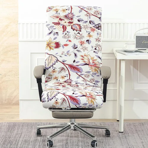 Miniatura 11 de Funda elástica con estampado para silla de computadora, fundas duraderas con cremallera para silla de oficina, fundas elásticas para silla de 16