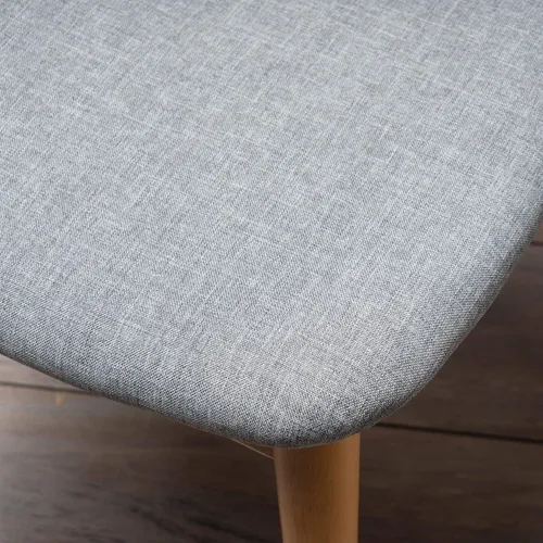 Miniatura 7 de GDFStudio Christopher Knight Home Barron - Sillas de comedor de tela con acabado de roble, juego de 2 piezas, gris y roble