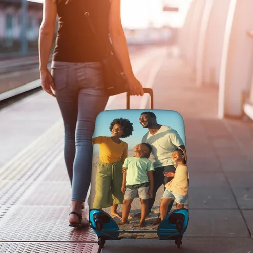 Miniatura 8 de Funda de equipaje personalizada para maleta de 18 a 32 pulgadas, elástica, lavable, elástica, antiarañazos, diseño personalizado, funda de maleta