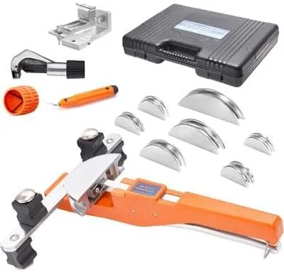 Miniatura 9 de Happybuy Dobladora de tubos de tubo, 1/4"-7/8" OD Trinquetadora de trinquete, 90° adelante/reversa, 7 matrices, cortador de tuberías para HVAC, Aire