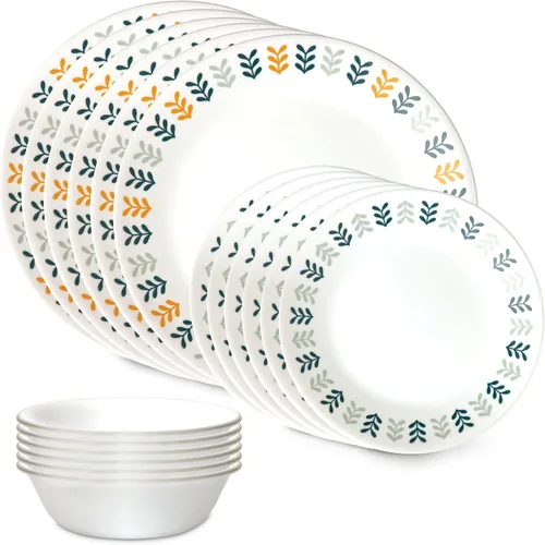 Miniatura 9 de Corelle Vitrelle - Juego de vajilla de 18 piezas para 6 personas, vidrio de triple capa y resistente a las astillas, juego de platos y cuencos