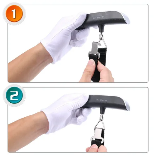 Miniatura 2 de Báscula digital portátil de equipaje colgante para viajes, báscula de peso de maleta, báscula electrónica de equipaje de alta precisión de 110.2