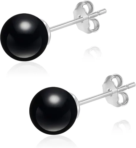 Miniatura 107 de Natural Stone Stud Earrings for Women 8mm Sterling Silver Genuine Gemstone Earrings Handmade Sterling Silver Crystal Stud Earrings for Women