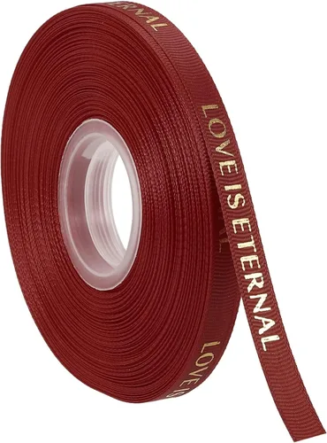 Miniatura 19 de MECCANIXITY Cinta de satén de 1 pulgada de ancho y 50 yardas de San Valentín, personalizadas, color negro, para envolver regalos, ramo de tartas