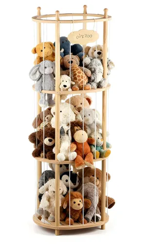 Miniatura 10 de Almacenamiento de Zoológico de Animales de Peluche Extra Grande Soporte de Madera para Animales de Peluche Organizador de Juguetes Suaves Jaula