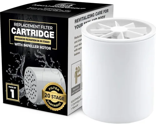 Miniatura 2 de AquaHomeGroup - Cartucho de repuesto de filtro de ducha premium de 20 etapas con hélice giratoria (sin carcasa) - Reemplazo de filtro de agua 2-20