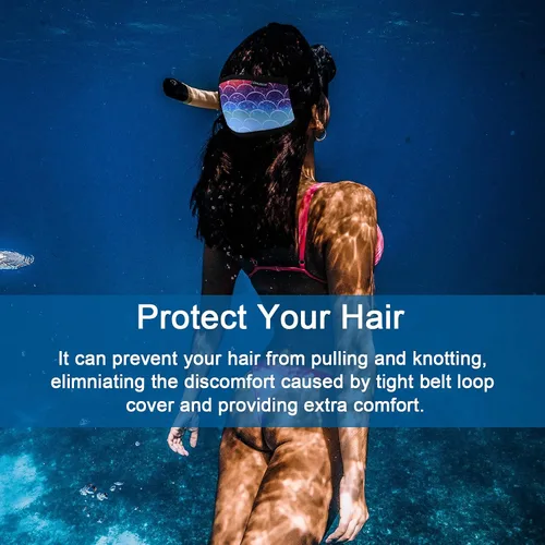 Miniatura 4 de Funda de neopreno para máscara de buceo, correas reflectantes para máscara de buceo, protector de cabello para máscaras de buceo y esnórquel