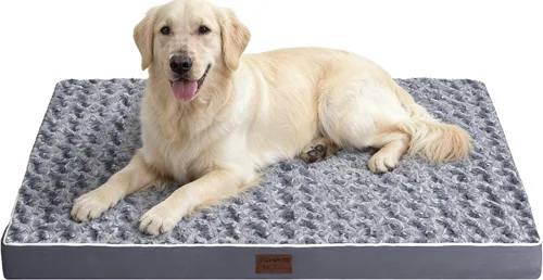 Miniatura 16 de Cama para perro, camas ortopédicas impermeables para perros grandes, medianos y pequeños, almohadilla para jaula de perro con funda extraíble Gris