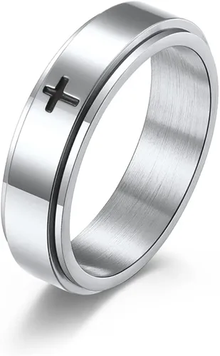 Anillos de banda giratoria para aliviar el estrés y la ansiedad con diseño de Jesucristo para hombres mujeres niñas niños y niñas para la ansiedad