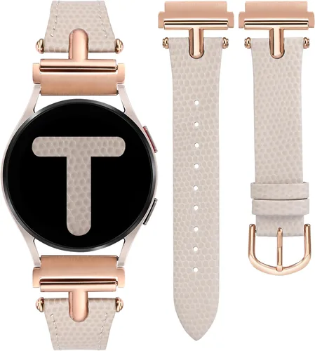 Miniatura 8 de Wearlizer Correa de cuero compatible con Samsung Galaxy Watch 7/6/5/4 Band 1.575 in 1.732 in/Watch 6 Classic 1.693 in 1.850 in/Watch 5 Pro 1.772