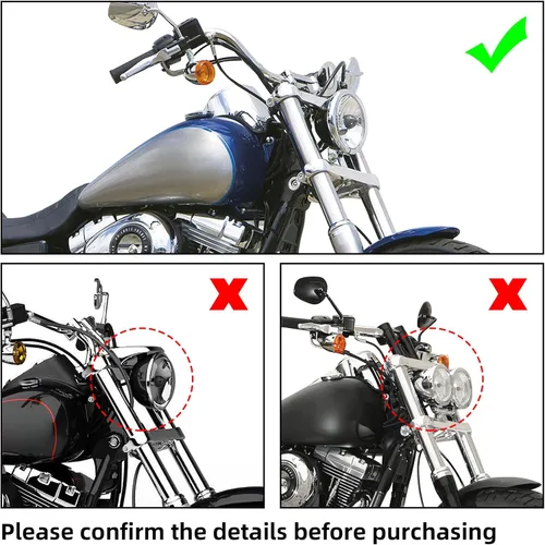 Miniatura 6 de Cubierta de carenado de faros delanteros color negro mate con parabrisas de 15 pulgadas para Harley Davidson Dyna Street Bob T