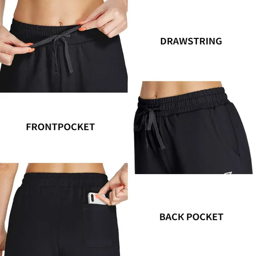 Miniatura 4 de EZRUN - Bermudas para mujer, para entrenar en el gimnasio, pantalones cortos veraniegos de algodón con bolsillos profundos para mujer