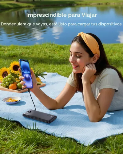 Miniatura 9 de VRURC Cargador Portátil con Enchufe de Pared, 10000mAh Cargador Portátil Delgado con Cables Integrados, PD 20W Banco de Energía de Carga Rápida