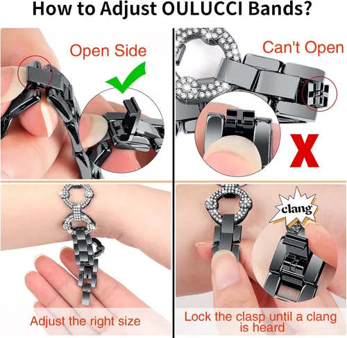 Miniatura 6 de Correas brillantes compatibles con Apple Watch Band Series 11, 10, 9, 8, 7, 6, 5, 4, 3, 2, 1, 1.496, 1.575, 1.654, 1.732, 1.772 pulgadas, 1.772