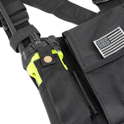 Miniatura 8 de LUITON Arnés de radio con tiras reflectantes, funda de hombro para chaleco de radio, soporte de chaleco de radio bidireccional, Walkie Talkie