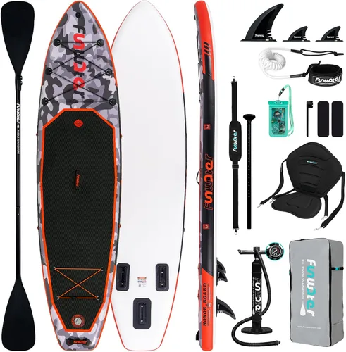 Miniatura 17 de FunWater Inflatable Stand Up Paddle Board with Premium SUP Paddleboard Accessories, Anti-Slip EVA Deck, 11'6''/11'/10'6'' Paddle Boards for Adults &