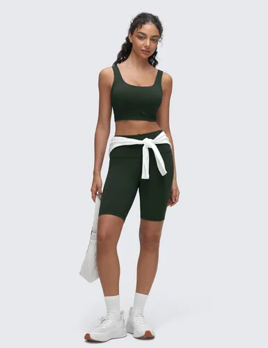 Miniatura 100 de CRZ YOGA Butterluxe - Brasier deportivo con espalda en U para mujer, cuello redondo, acolchado, de bajo impacto, para yoga, entrenamiento