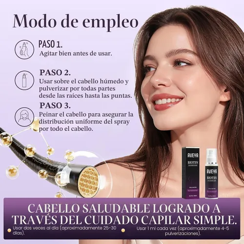 Miniatura 5 de AVEYA Suero para el crecimiento del cabello, para mujeres y hombres impregnado con aceite de romero, aceite de batana y biotina para el cuero