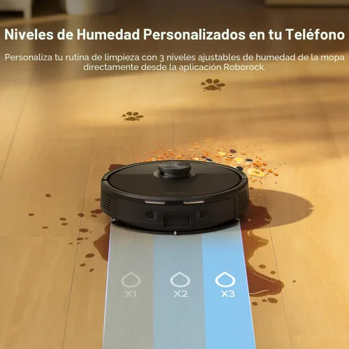 Miniatura 4 de roborock Q7 M5 Robot que aspira y trapea, succión hiperfuerza de 10,000 Pa, aspiradora robótica, sistema dual anti-enredo, trapeo controlado por