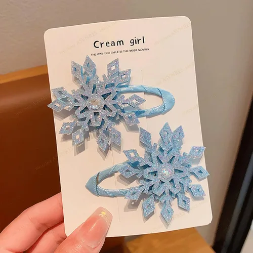 Miniatura 7 de Pinza para el pelo de copo de nieve, accesorios para el cabello de Navidad para mujer, lazo de Navidad, 4 piezas creativas y elegantes con diamantes