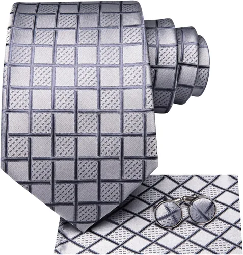 Miniatura 105 de Dubulle Corbata tejida de cachemira para hombre y gemelos de pañuelo para hombre, conjunto de gemelos para boda formal y negocios