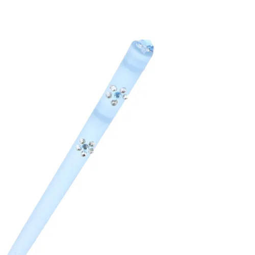 Miniatura 2 de Palitos para cortar el cabello transparente azul con flor de diamante