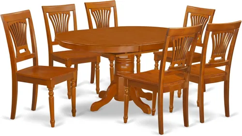 Miniatura 7 de East West Furniture AVPL5-BCH-W - Juego de mesa de cocina de 5 piezas para 4 personas, incluye una mesa de comedor ovalada con hoja de mariposa y 4