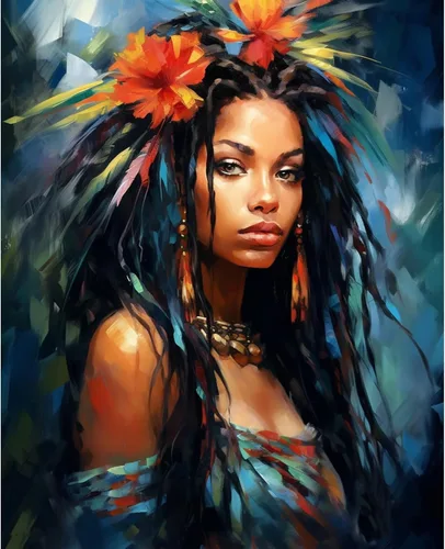 Miniatura 31 de Tucocoo Pintura por números para adultos, kits de pintura al óleo digital sobre lienzo con pinceles y pigmento acrílico, hermoso retrato de niña