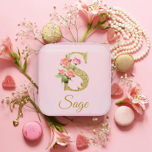 Miniatura 5 de Joyero de viaje personalizado para mujer, foto personalizada, nombre, logotipo, joyero, regalo de dama de honor, boda, cumpleaños
