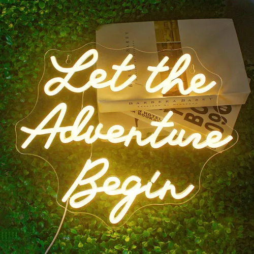 Miniatura 10 de NOSUN Letrero de neón con texto en inglés «This is Our Happy Place» para decoración de pared, regulable, luz blanca cálida, para dormitorio, aula