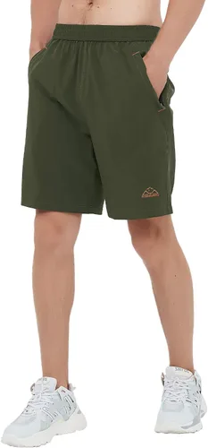 Miniatura 6 de TBMPOY Pantalones cortos de senderismo para hombre, 7 pulgadas, secado rápido, para gimnasio, deportes al aire libre, bolsillos cortos con cremallera