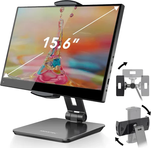 AboveTEK Quiosco de negocios soporte de aluminio para tablet iPad, soporte giratorio de 360° para tableta y teléfono para cualquier tableta de 4 a