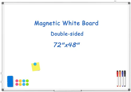 Miniatura 23 de Pizarra blanca de doble cara, marco de aluminio negro, pizarra magnética de borrado en seco de 24 x 18 pulgadas para pared, pizarra blanca montada