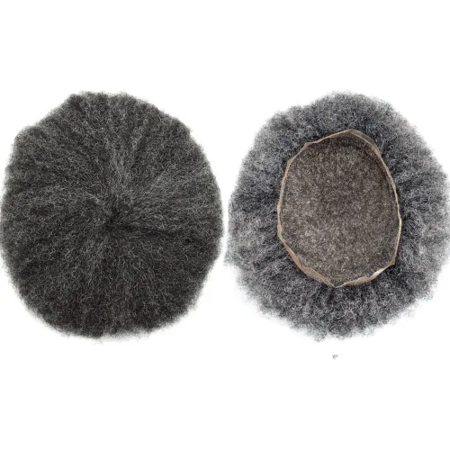 Miniatura 28 de Afro Toupee para hombres negros, unidad de cabello humano brasileño de encaje francés para hombres afroamericanos africanos y negros, sistema