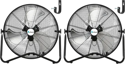 Miniatura 10 de ACHAZEL Ventilador de piso de alta velocidad de 12 pulgadas, ventilador de metal resistente de 3 velocidades con inclinación de 180°, comercial