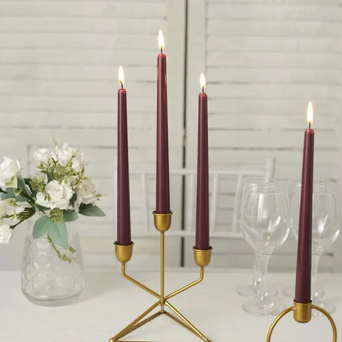 Miniatura 41 de Efavormart 12 Pack 11" Velas cónicas de cera de parafina de rosa mate de color oro rosa de alta calidad, velas de cena largas sin aroma, con mecha