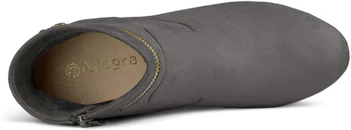 Miniatura 5 de Allegra K Botas de tacón medio de tobillo con punta redonda para mujer
